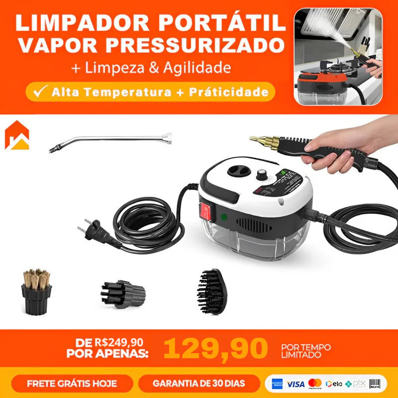 Compre 1 Leve 2 - Limpador a Vapor Pressurizado Turbo 2500W