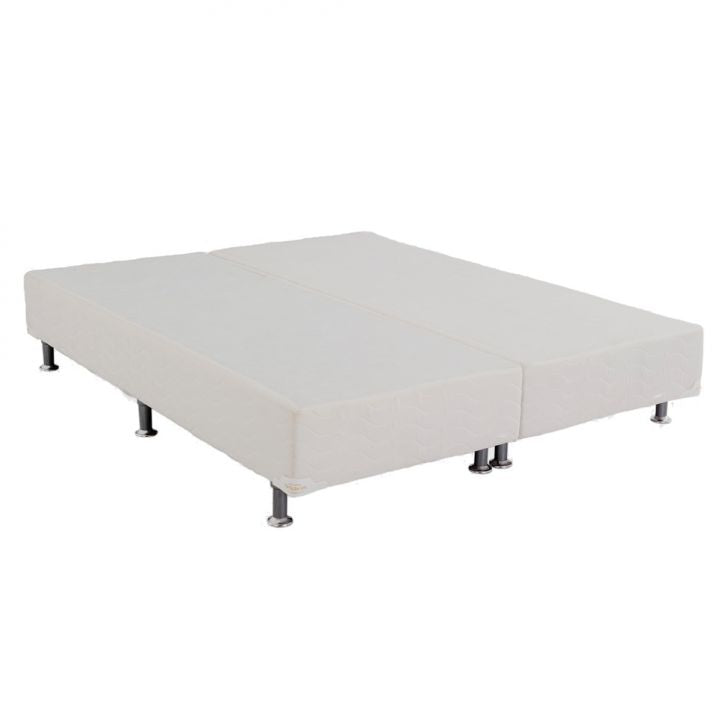 Conjunto Cama Box Bipartido Light com Colchão Queen Molas Ensacada Freedom (32x158x198) Branco