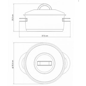 Caçarola Tramontina Solar 28cm 8,4L em Aço Inox com Fundo Triplo Cinza